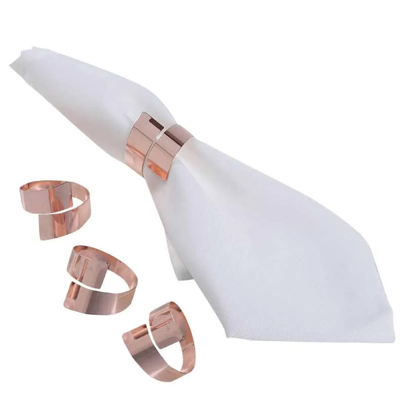 RH99079R Set 4 Servilleteros Espiral Rose Gold