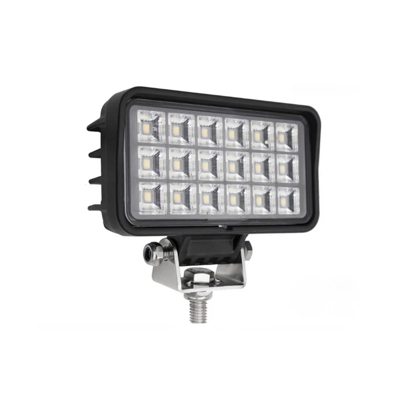 Luz de trabajo LED rectangular con soporte de acero inoxidable / 18 W