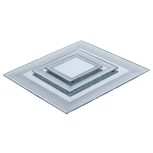 YQ88P3 Base Espejo Líneas Plata 15 cm .
