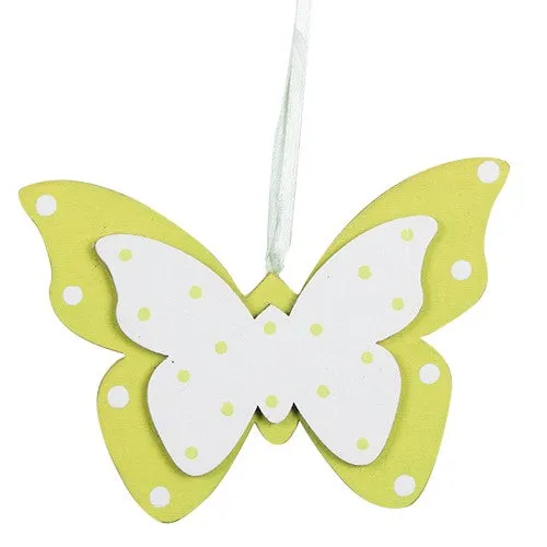 MA334V Mariposa Madera Verde 13 cm .