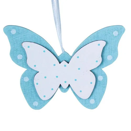 MA334A Mariposa Madera Azul 13 cm .
