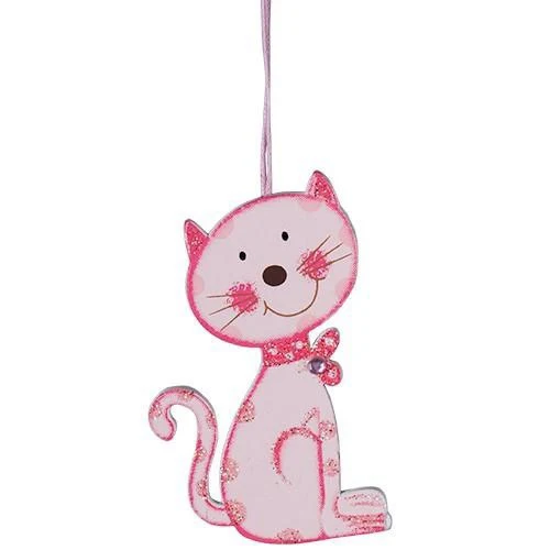 MA204R Gatito Madera Rosa 8 cm .