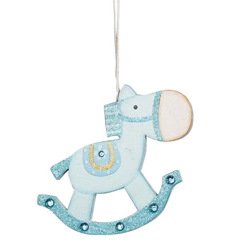 MA570A Caballito Madera Chico Azul 9 cm .