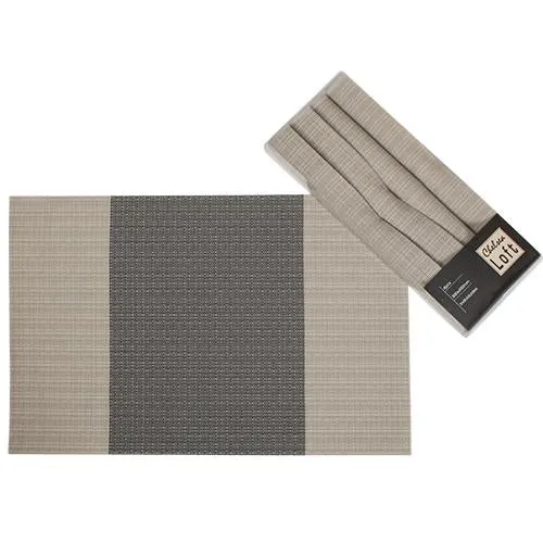 HH172OG Set 4 Individuales Loft Oxford Gris 30x45 cm .