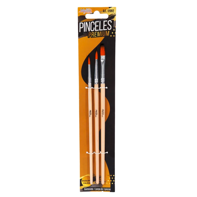 Art.12092 Juego Pincel surtido Premium varios tamaños 3pz