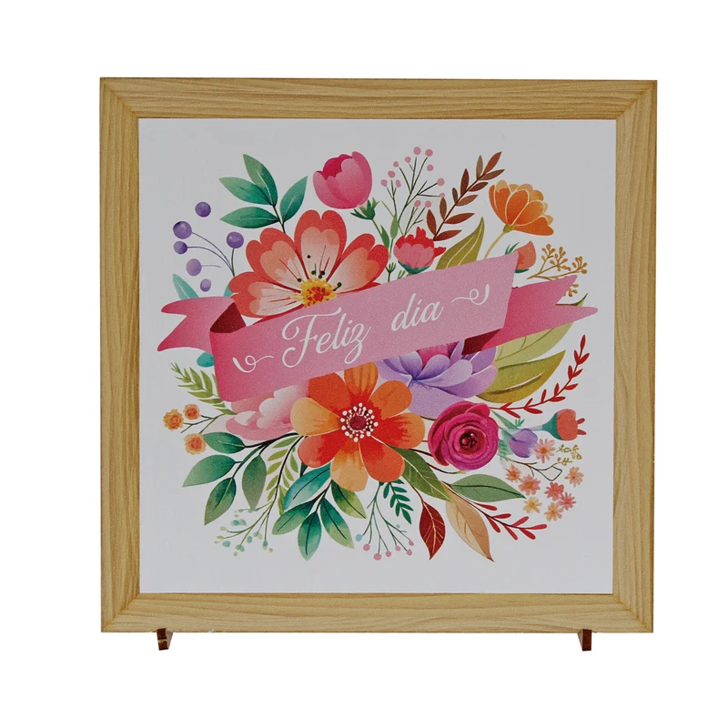 Art.12126 Cuadro Feliz Día 15x15x4.5cm 1pz