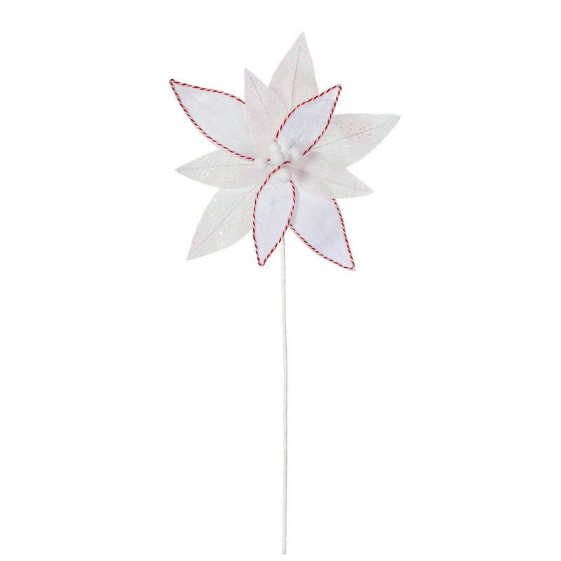 Art.4166 Vara Nochebuena Terciopelo/Diamantada 50cm 1pz