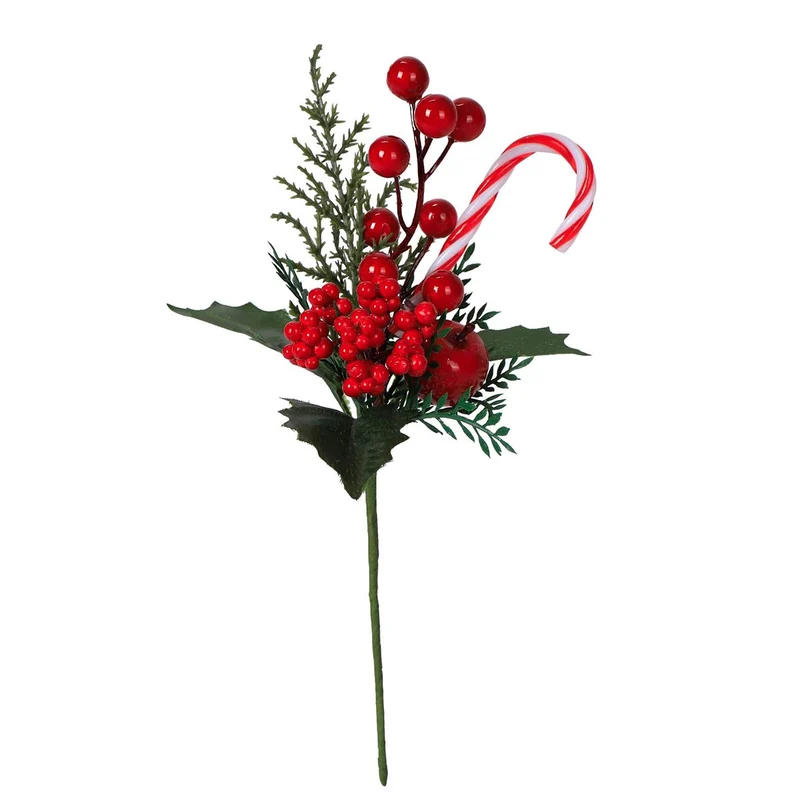 Art.2796 Pick Manzana/Cerezas/Bastón 24cm 1pz