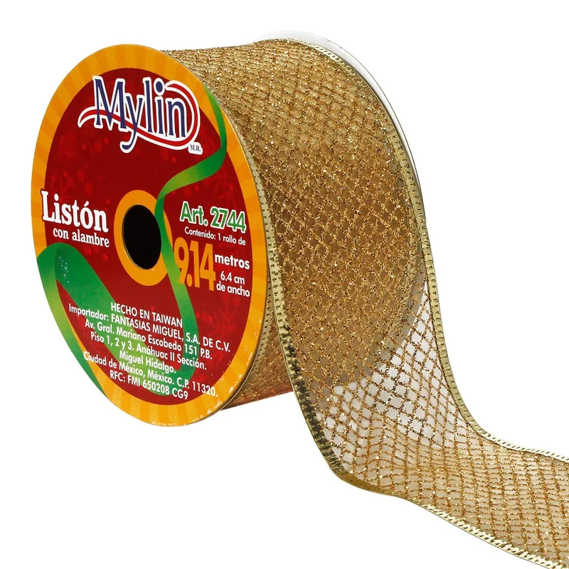 Art.2744 Listón Organza Rombo 6.4cm 9.14m 1pz