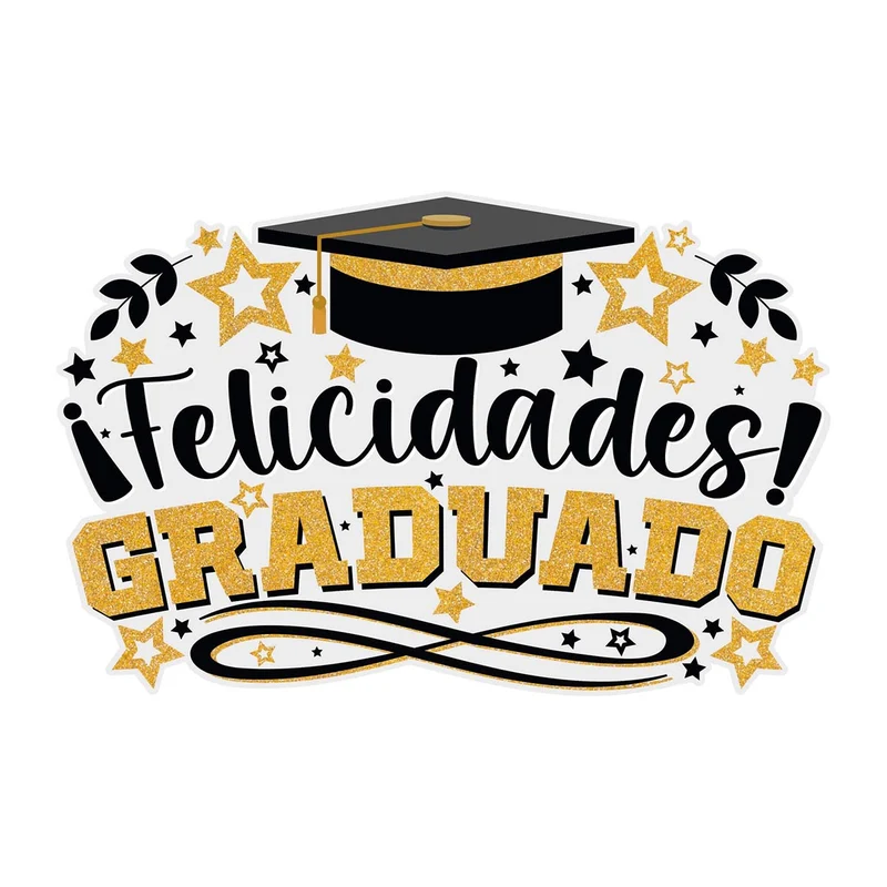 Art.2353 Letrero Felicidades Graduado 45x69cm 1pz