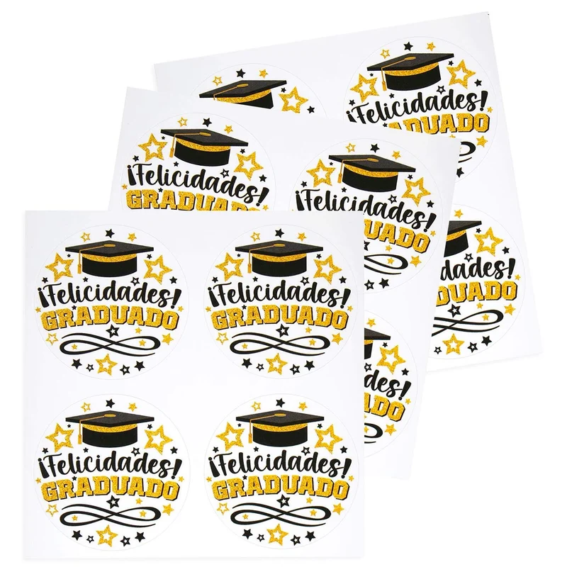 Art.2351 Calcomanía Felicidades Graduado 4.5cm 12pz