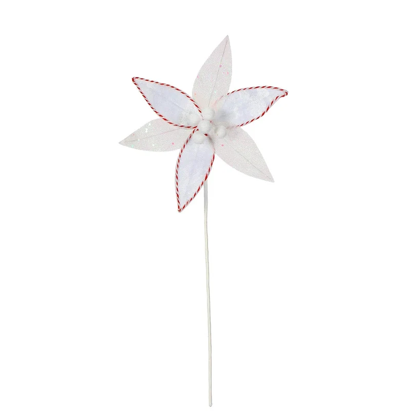 Art.4154 Vara Nochebuena Terciopelo Diamantada 40cm 1pz