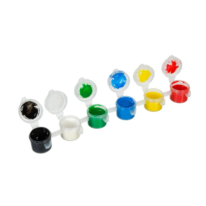Art.1496 Tira De Pintura Acrílica 6 Colores (Aprox 2ml c/u) 1.5x16x3cm 1pz