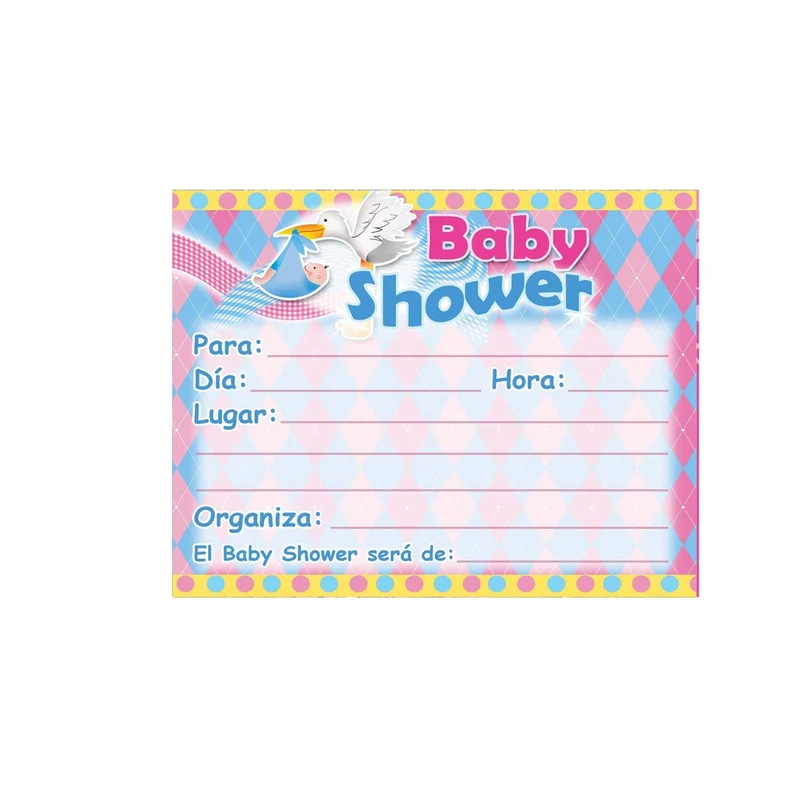 Art.9823 Invitación Para Porta Baby Shower 12cm 6pz