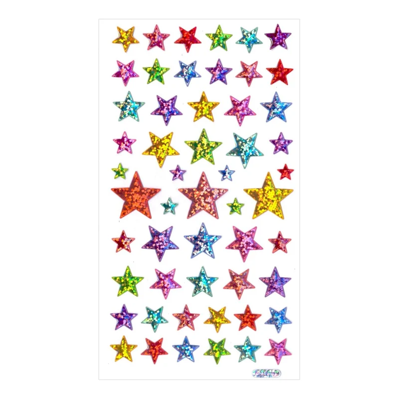 Art.9509 Calcomanía Estrellas Colores Varios 1 Planilla (aprox 53pz)
