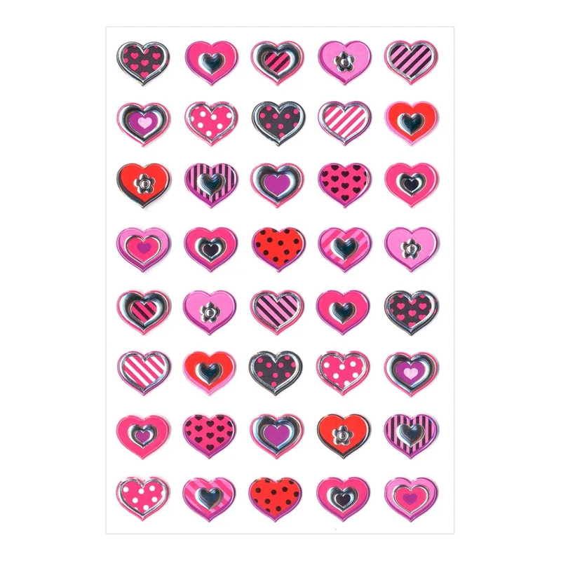 Art.9462 Calcomanías Corazones 15mm 1 planilla (aprox 40pz)