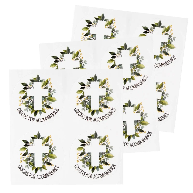 Art.7465 Calcomanía Círculo Cruz 4.5x4.5cm 12pz