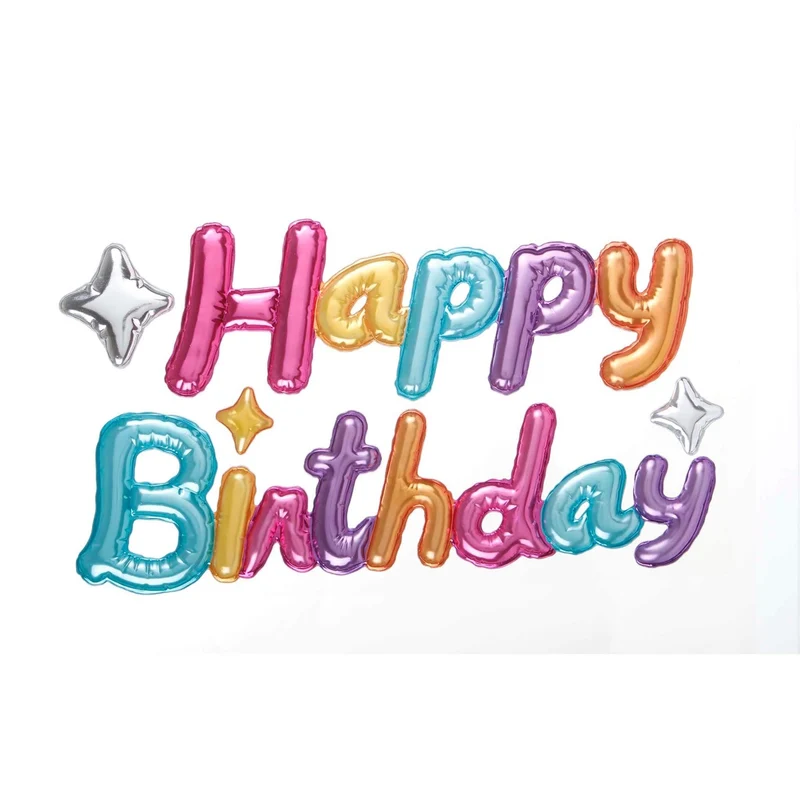 Art.7513 Calcomanía Happy Birthday Globo 40x23cm 1 Planilla
