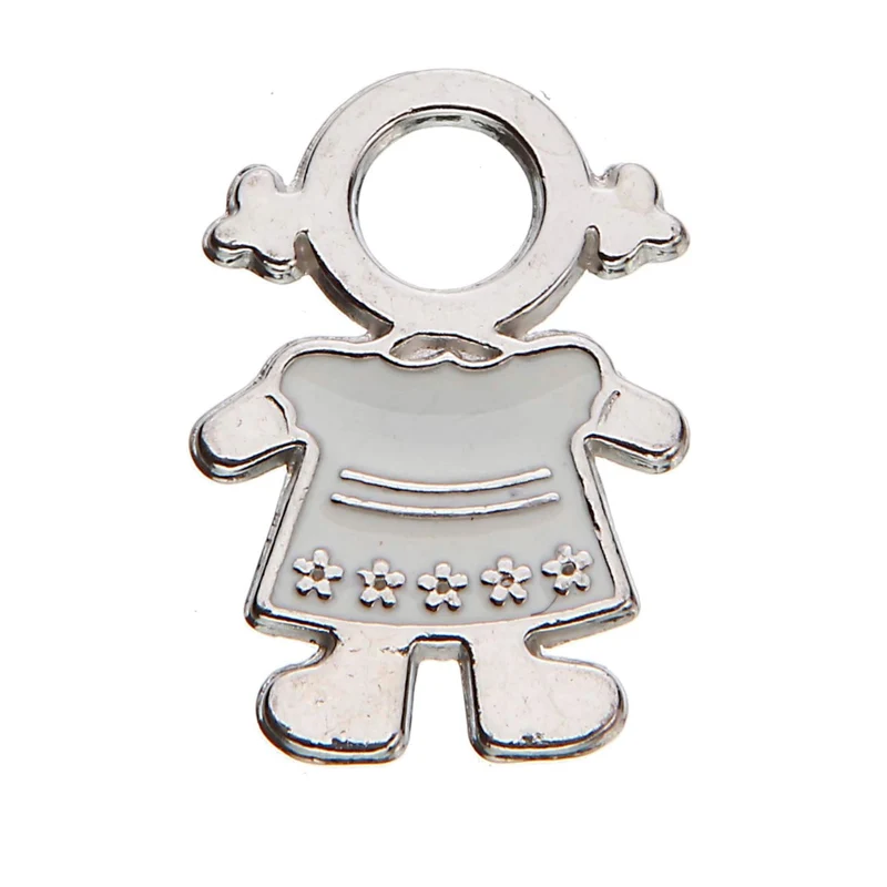 Art.7377 Dije Niña Enamel 21x15mm 4pz