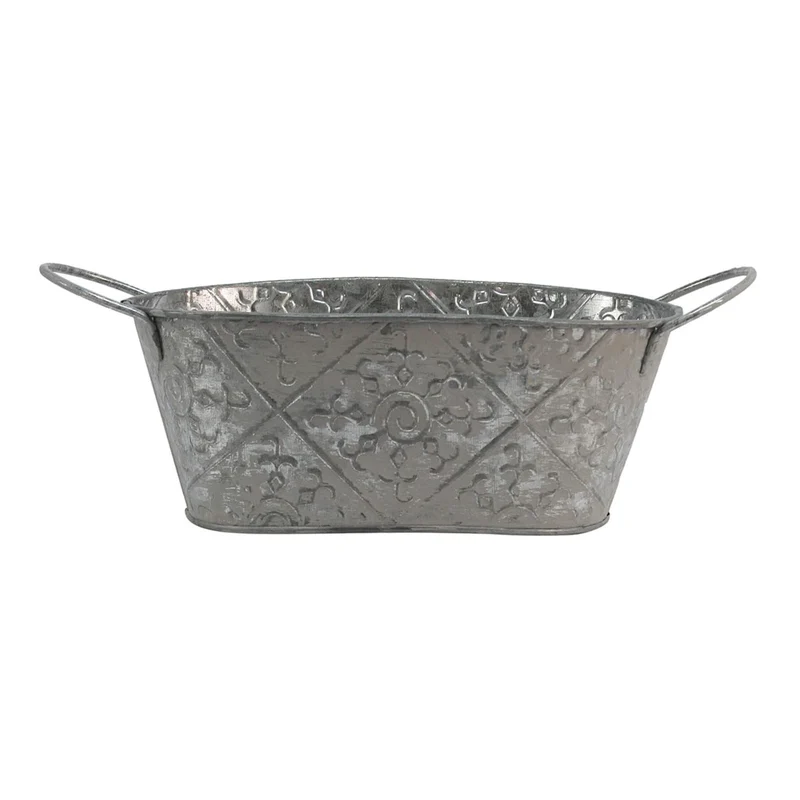 Art.4577 Base Metal Oval Zinc 8.5x21x12cm 1pz