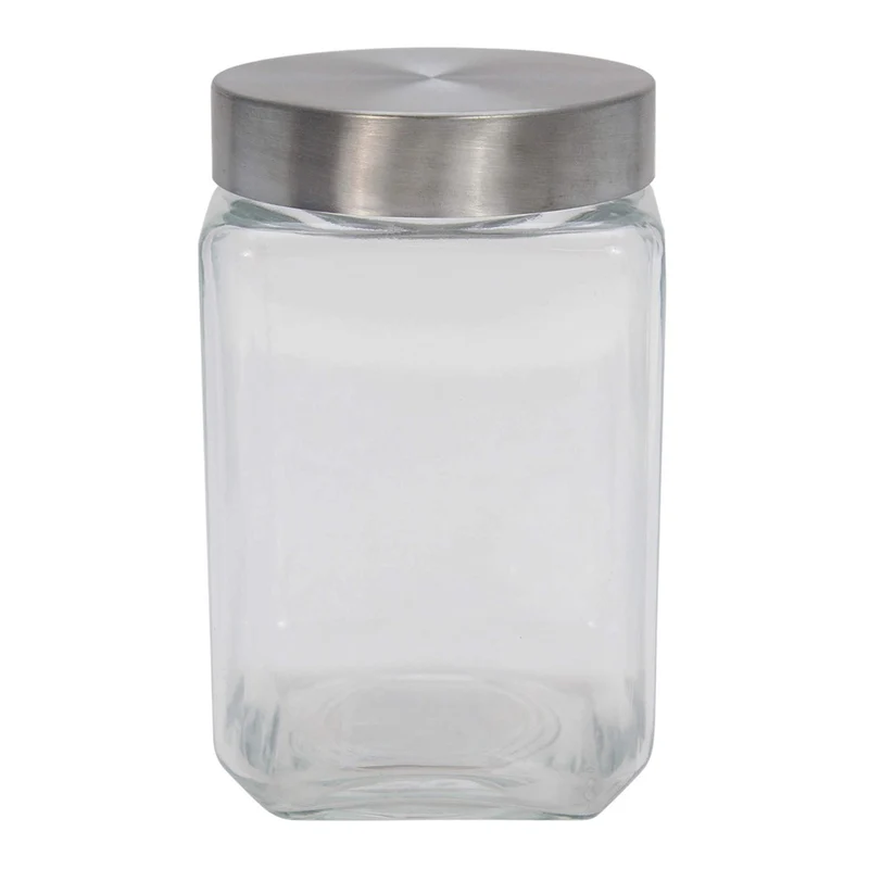 Art.4526 Frasco Vidrio Tapa Metálica aprox 1,600ml 18.5x11.5cm 1pz