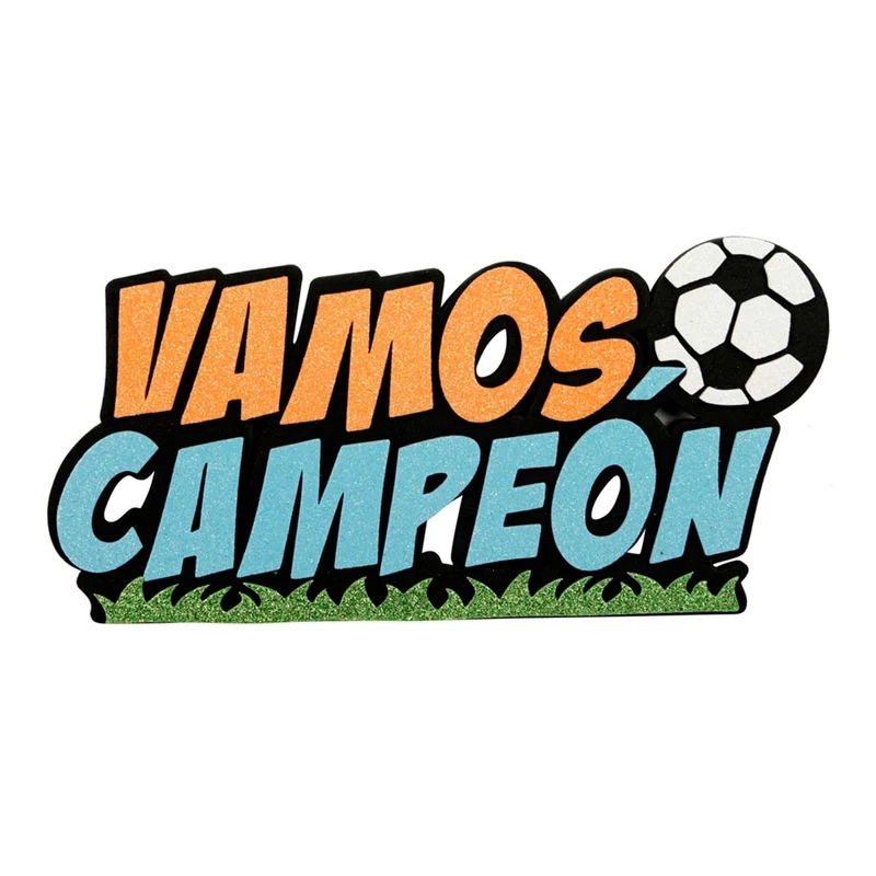 Art.4362 Letrero Fomi Vamos Campeones 29.5x14cm 1pz