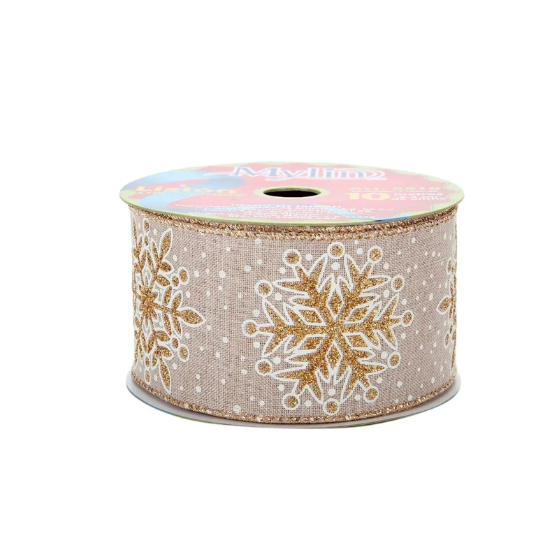 Art.5518 Listón Yute Copo Diamantado 6.4cm 10m