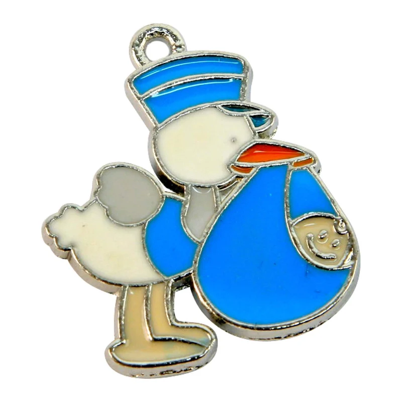 Art.3614 Dije De Cigüeña Color 27x24mm 4pz