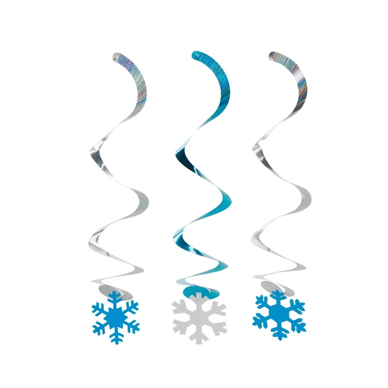 Art.3448 Espiral Decorativo Copos De Nieve 56cm 3pz