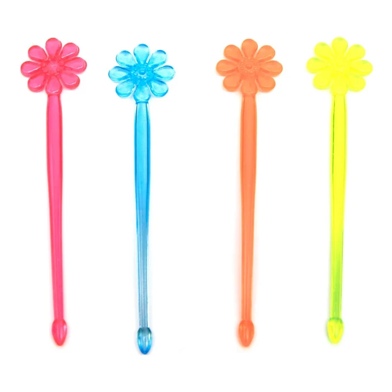 Art.3215 Palillo Botanero Plástico Flor 86mm 30Pz