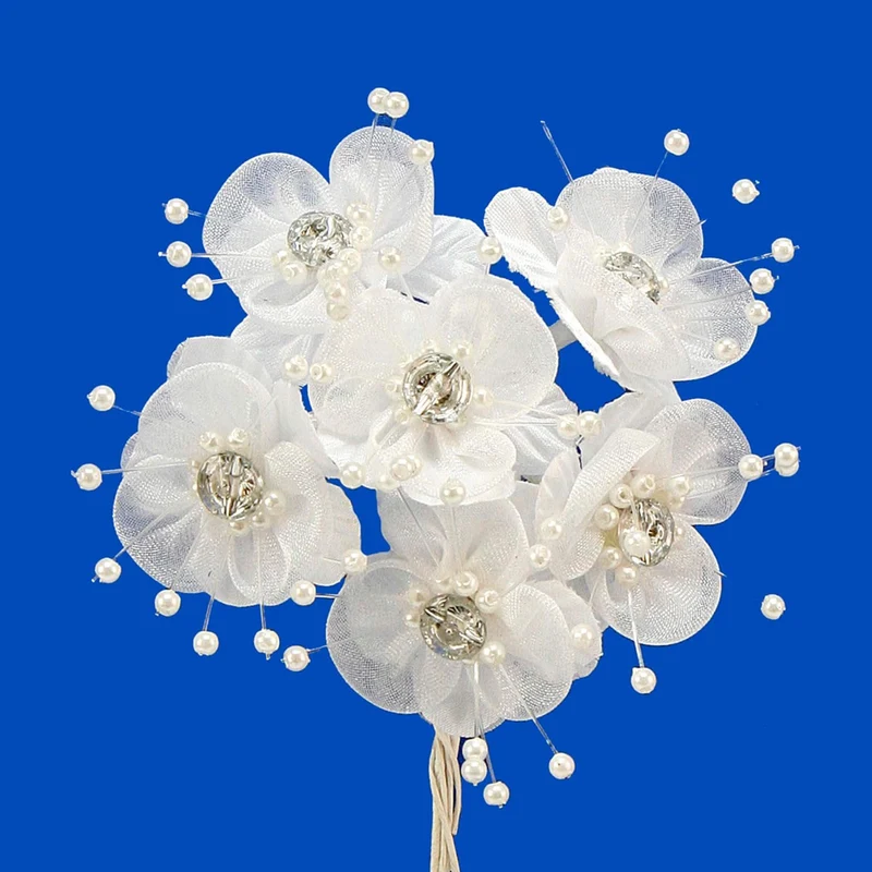 Art.2732 Ramito Flores Con Piedra X6 Flores 11cm 1pz