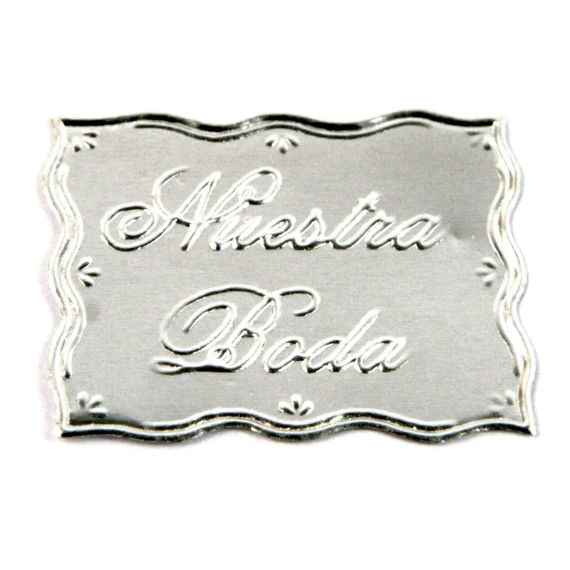 Art.2559 Repujado Nuestra Boda 3x2.5cm 6pz