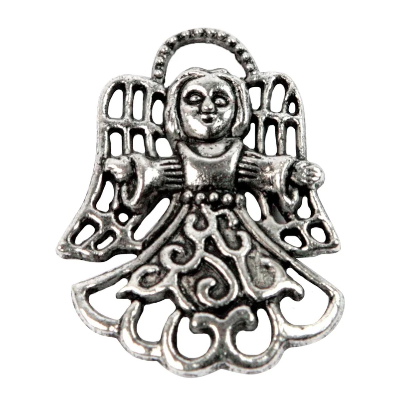 Art.2350 Dije Ángel De Metal 25x19mm 6pz