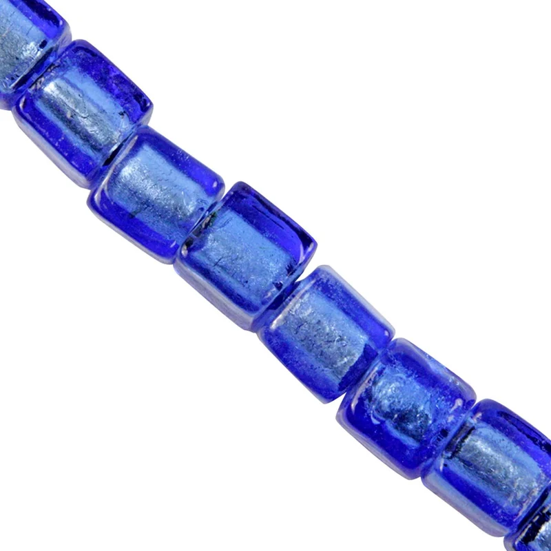 Art.2055 Cuenta Centro Plata Rectangular 12mm Hilo 15cm (aprox 10pz)