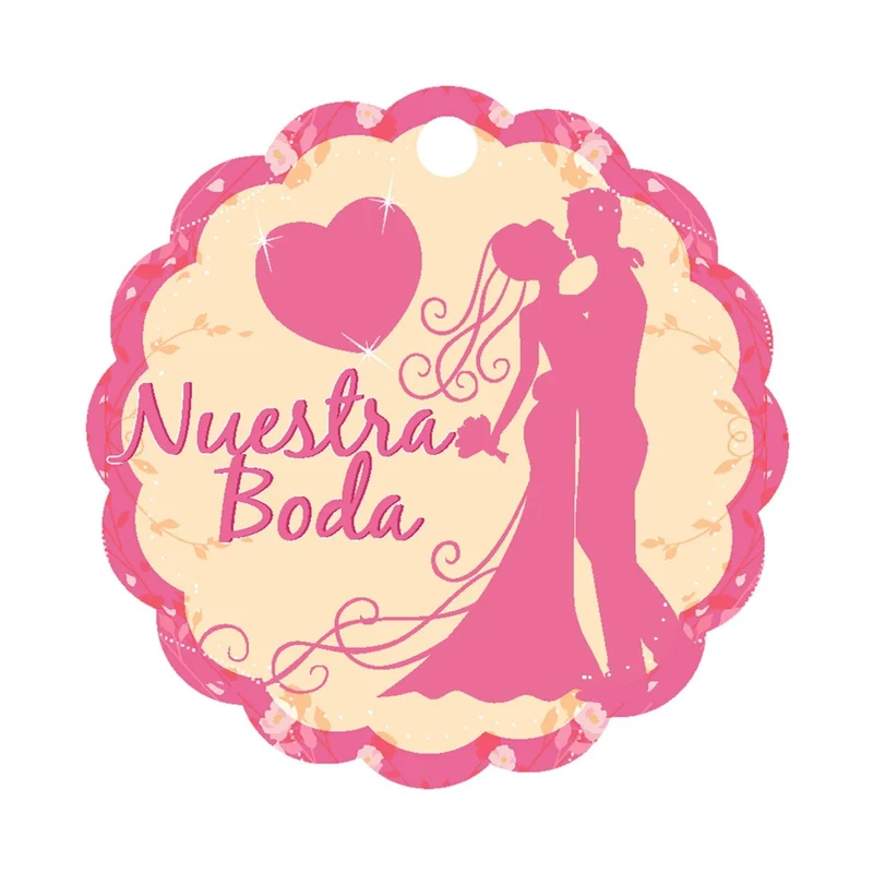 Art.1968 Tarjeta Boda Corazón 3.5cm 24pz