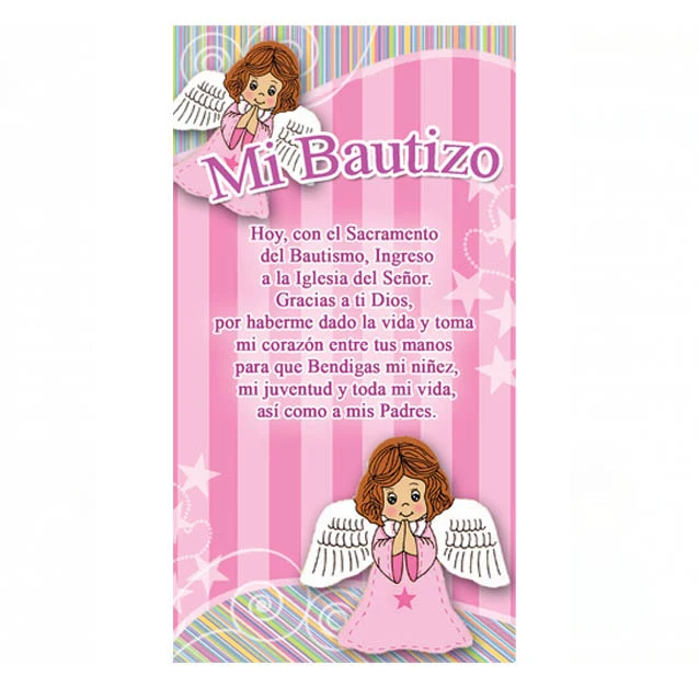 Art.1941 Tarjeta Agradecimiento Bautizo 13x7cm 12pz