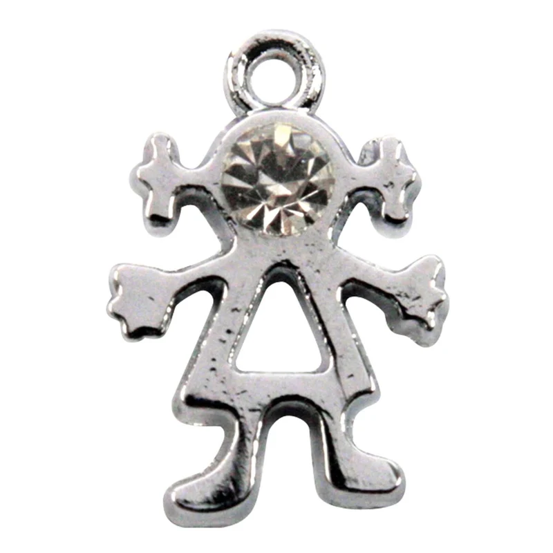 Art.1845 Dije Niña Con Piedra 18x13mm 6pz