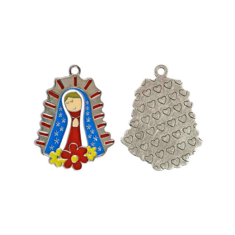 Art.1824 Dije Virgencita Con Color 37mm 2pz