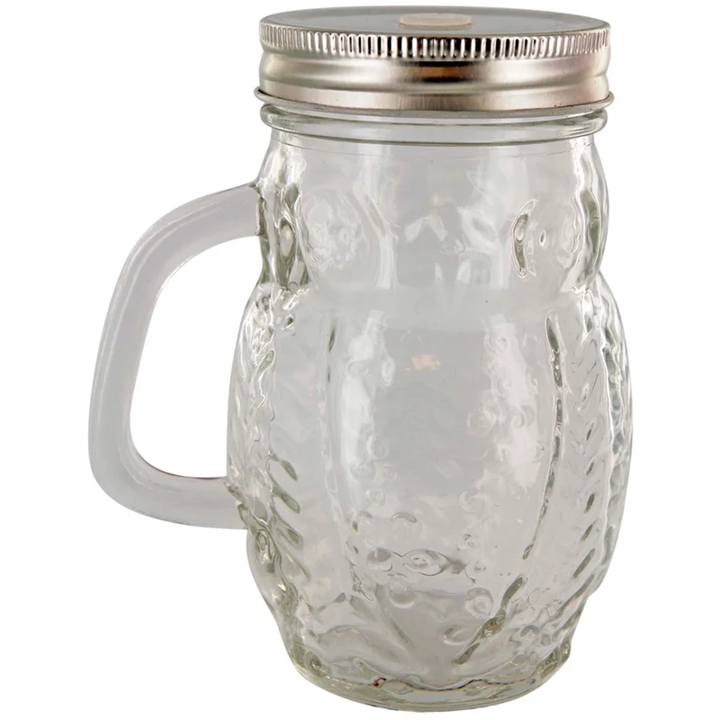 Art.1817 Tarro Búho Con Tapa Hoyo Aprox 400 ml 13.7x11.4x8.2cm 1pz