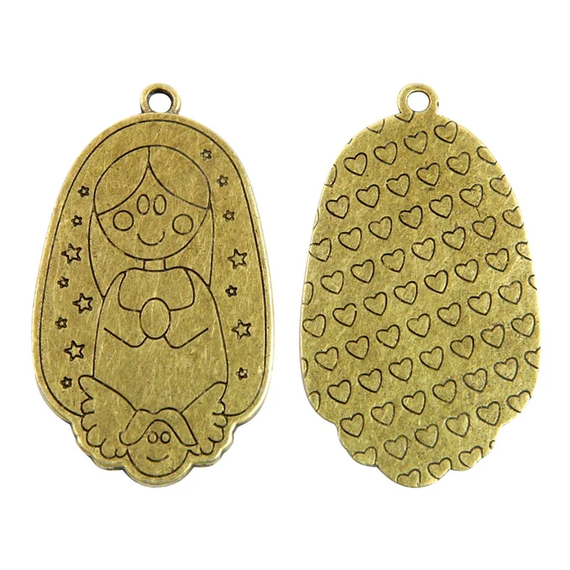 Art.1795 Medalla Virgencita Oval 50mm 2pz