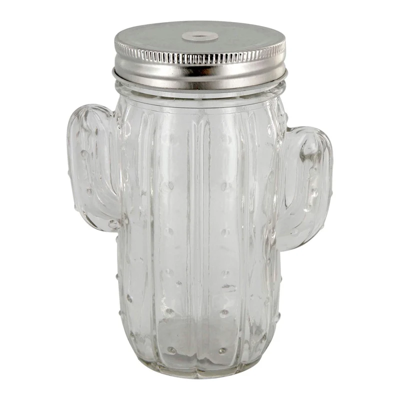 Art.1774 Vaso Cactus Con Tapa Hoyo (aprox 400ml) 14.5x11.2x7cm 1pz