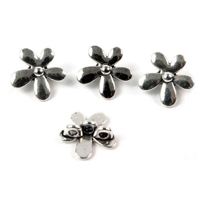 Art.1761 Dije Flor De Metal 20mm 4pz