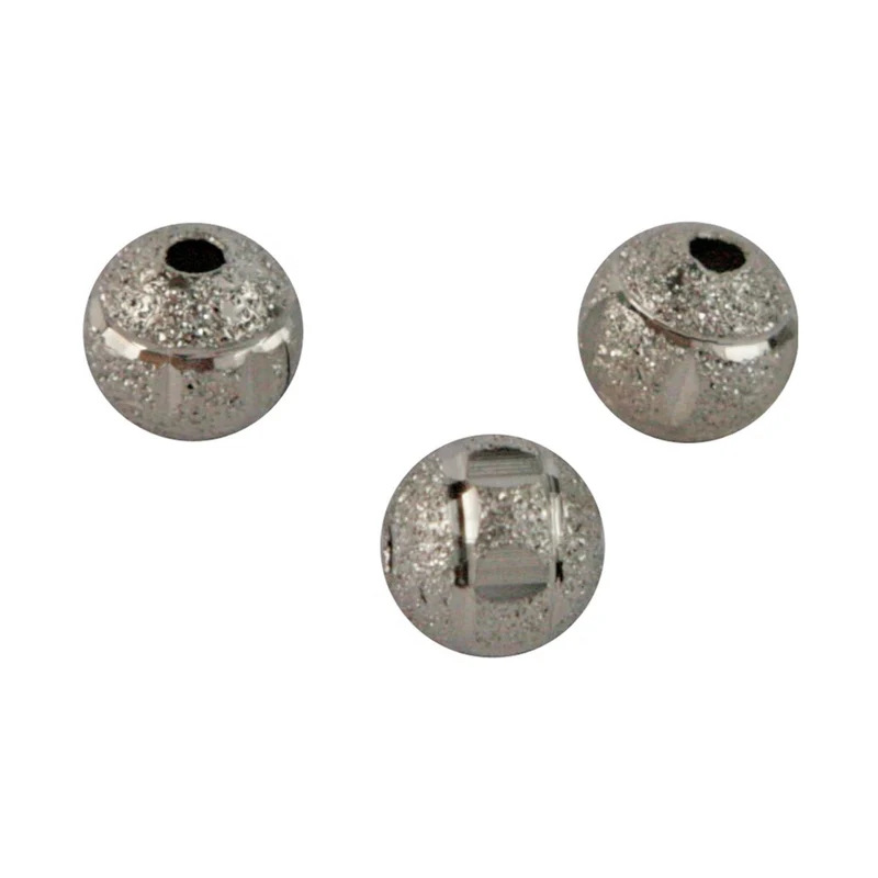 Art.1728 Cuenta Grabada Níquel Diamantada 6mm 50pz