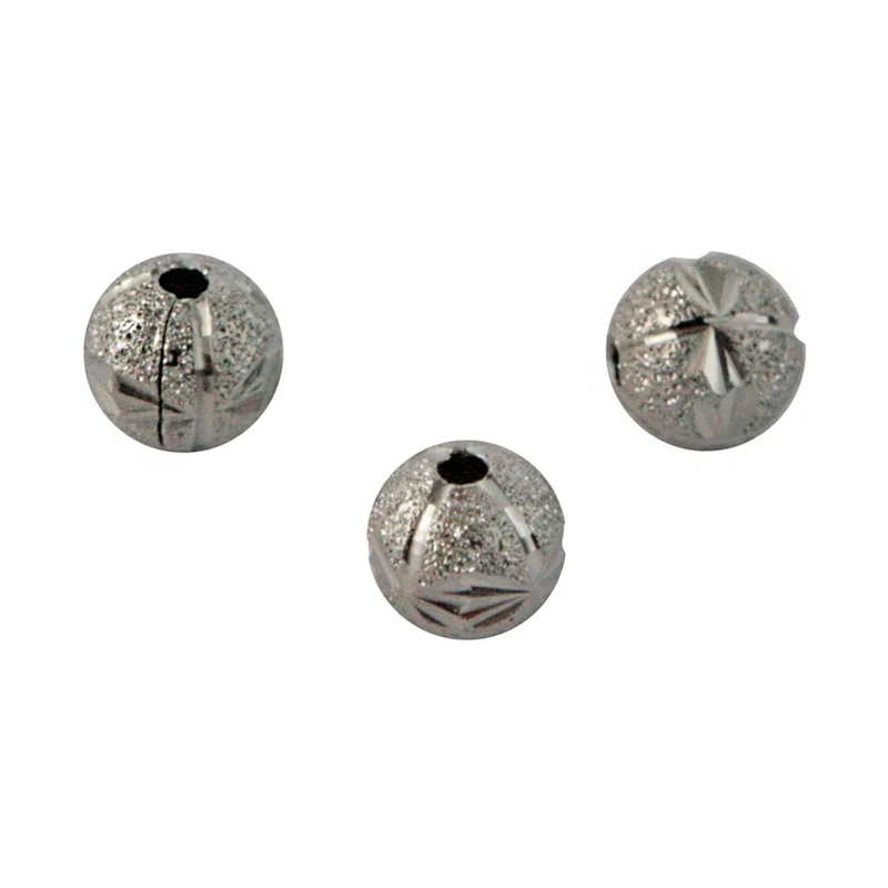 Art.1699 Cuenta Grabada Niquel Diamantado 6mm 50pz