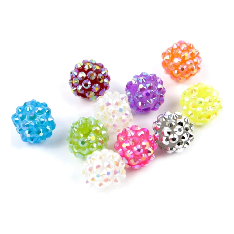 Art.1470 Cuentas Finas Con Piedra 12mm 10pz