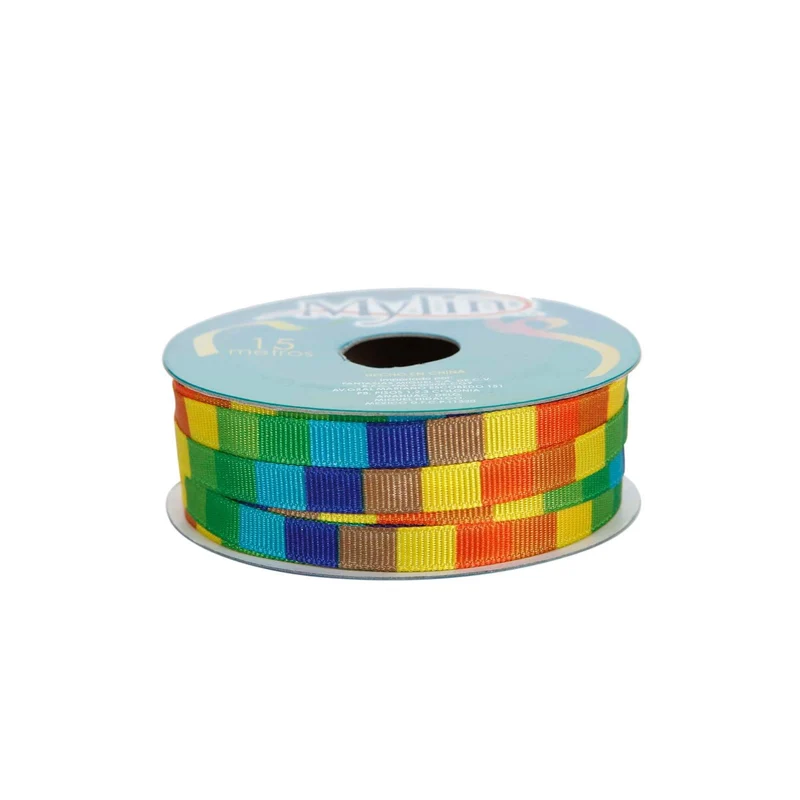 Art.1225 Listón Popotillo Arcoiris 6.4mm 15m