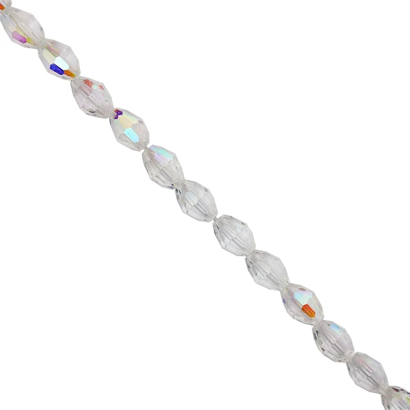 Art.11459 Cuenta Olivo Cristal Ab 8x6mm Hilo 31cm (aprox 36pz)