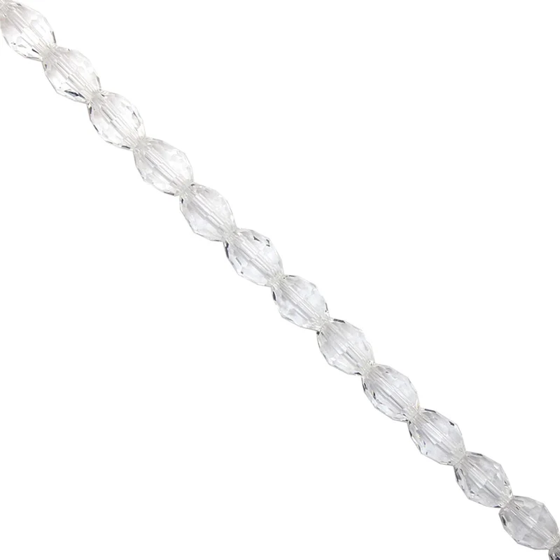Art.11458 Cuenta Olivo Cristal 8x6mm Hilo 31cm (aprox 36pz)