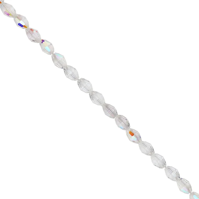 Art.11457 Cuenta Olivo Cristal Ab 6x4mm Hilo 31cm (aprox 54pz)