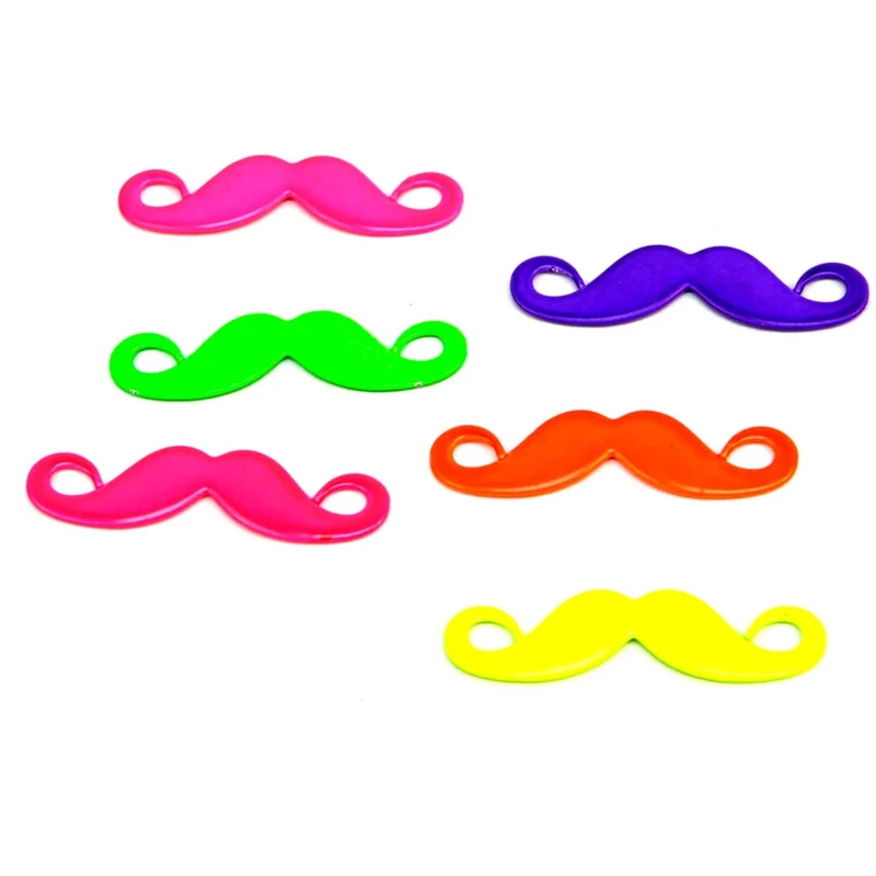 Art.11367 Dije Bigote Colores Neón 4.5cm 6pz